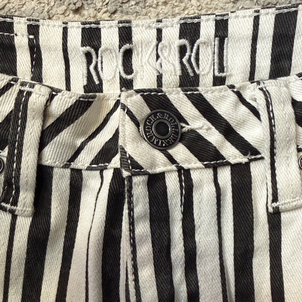 Rock & Roll Cowgirl Black and White Striped Jeans